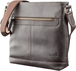 Men's Black Leather Bag - Smooth Genuine Leather Bag for Men - Messenger Bag - Brown 11178