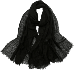 Summer Cotton Linen Scarf For Women Solid Color Sunscreen Thin Scarves Soft Shawl Spring Female Wrap Shawls One Size Black