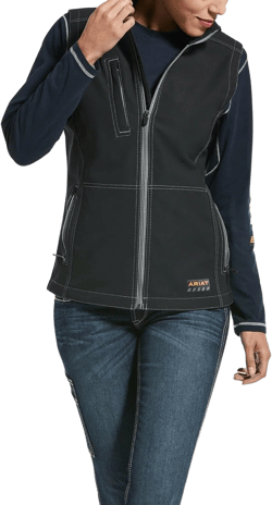 ARIAT Women's Rebar Stretch Canvas Softshell Vest X-Large Black