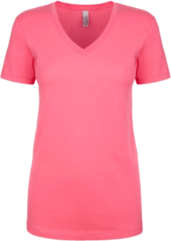 Next Level Women's Lightweight V-Neck Jersey T-Shirt, XX-Large, Hot Pink