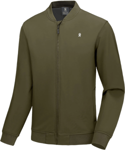 Little Donkey Andy Men's Fleece Bomber Jacket Lightweight Softshell Windbreaker Jacket Casual Spring Fall Coat X-Large Olive Green