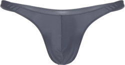 Men's Swim Briefs Sexy Bikini Thongs Swimwear Glossy Low Rise Hipster Panties Cheeky Knickers X-Large Grey