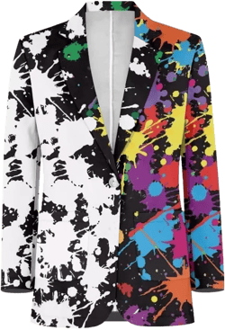 Horeset Pink Butterfly Blazer Jackets for Women,Long Sleeve Open Front Business Casual Blazers Work Lapel Button Suit Jacket XX-Small Color Splatter
