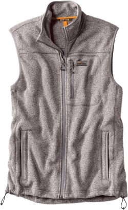 Orvis Recycled Fleece Sweater Vest for Men - Warm and Comfortable Men's Fleece Vest Made with Brushed Anti-Pilling Fiber Small Heather Gray