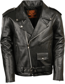 Milwaukee Leather Men's Classic Police Style M/C Jacket - LKM1781 Black (Small)