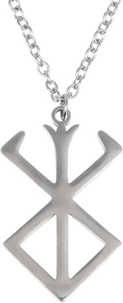 Anime Berserk Symbol Necklace The Mad Warrior of Norse Viking Mythology Keyring Pendant Fashion Jewellery Gift for Women Men and Fans, silver, Medium