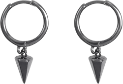 Tiny Punk Spike Dangle Drop Hoop Earrings for Women Teen Girls Men Sterling Silver Charms Hoops Cuff Cartilage Stud Tragus Helix Wrap Minimalist Geometric Earrings Hypoallergenic Fashion Personalized black