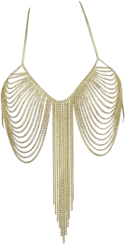 Chran Summer Beach Bra Top Chain Sexy Bikini Accessories Body Chains for Women Golden Necklace Party Jewelry gold