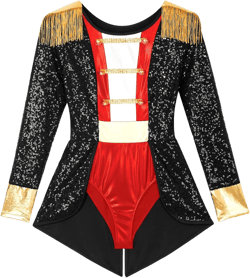 Women's Steampunk Circus Ringmaster Costumes Tailcoat Long Sleeves Lion Tamer Costume for Halloween Black Medium