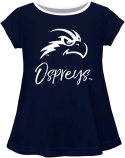 Vive La Fete Girls' Tops, Tees & Blouses - Soft & Comfy Loose Bottom Scoop Neck Swing Style T Shirt - Short Sleeves Shirt Small University of North Florida