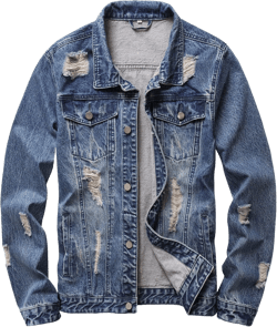 QIMYUM Jean Jacket For Men, Distressed Slim Denim Jacket XX-Large Dark Blue#01