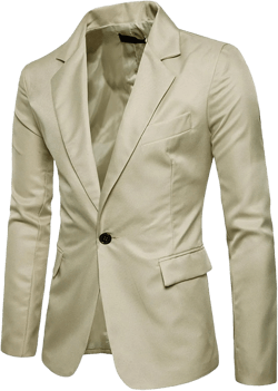 DGHM-JLMY Men's Solid Color Casual Blazers One Button Suit Jackets Groom Dress Slim Fit Casual Sport Coat at Amazon Men’s Clothing store