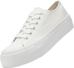 Platform Sneakers for Women Men Low Top Canvas Shoes for Women Classic Lace Up Canvas Platform Shoes Casual Tennis Walking Sneakers