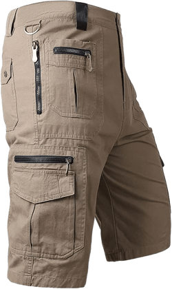 Men's Cargo Shorts Outdoor Casual Elastic Waist Relaxed Fit Cotton Lightweight Fishing Hiking Casual Shorts for Men