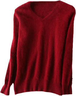Womens Sweaters Casual Long Sleeve Cashmere V-Neck Sweaters Jumper X-Large Rust Red