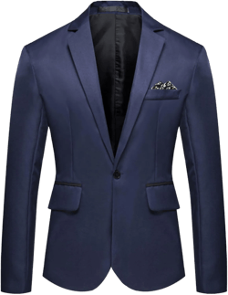 Suit Jackets for Men Slim Fit Casual One Button Blazer Jacket Lightweight Sport Coats Notched Lapel Wedding Dress Coat Small Navy