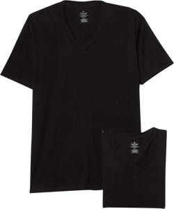 Stafford 3-Pack Men's Heavy Weight 100% Cotton V-Neck T-Shirt Black (Small)