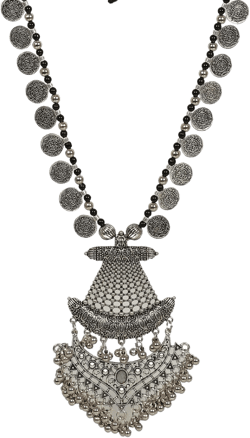 Designer Statement Afghani Antique Oxidised Silver Indian Party Ethnic Tassel Coins Tribal Gypsy Necklace Jewelry Set Women silver