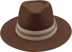 ASO-SLING Plain Colours Fedora Hats for Men & Women, Summer Hats, Trendy Panama Hat, Wide-Brimmed Outdoor Beach Straw Hat