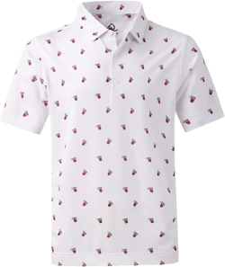 DEOLAX Mens Polo Shirts Moisture Wicking Dry Fit Performance Mens Golf Shirt Regular Fit Fashion Print Short Sleeve Polo