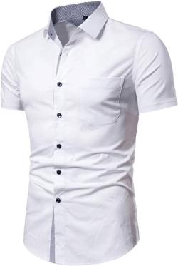 LOCALMODE Men's Regular Fit Cotton Business Casual Shirt Solid Short Sleeve Button Down Dress Shirts XX-Large White 2