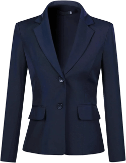 YYNUDA Women's Casual Long Sleeve Two Button Suit Jacket Work Office Blazer Jacket Small Dark Blue