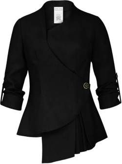 CHIC STAR Womens Linen Asymmetric Blazer