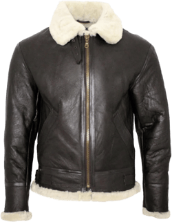 Men's Cream B3 Shearling Sheepskin World War 2 Bomber Leather Flying Aviator Jacket Medium Brown