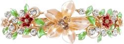 Vintage Flower Hair Barrettes, Sparkly Colorful Floral Flower Leaf Design Meatal Hair Clips, Butterfly Rhinestons Hairpins, Elegant Ponytail Holder, Hairgrip Hair Headwear Accessories for Women Girls