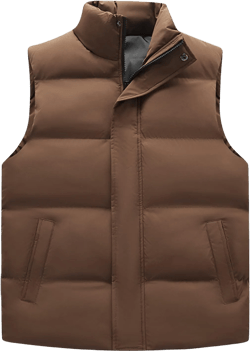 Men's Outerwear Vests Winter Puffer Standing Collar Down Cotton Slim Fitting Vest For Casual Outdoor, M-5XL XX-Large An11-coffee