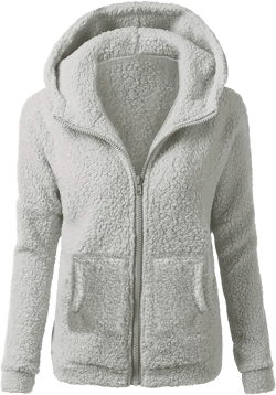YUTANRAL Womens Zip Up Hoodies Lightweight Fleece Lined Fall Winter Coats Comfy Warm Plus Size Sherpa Jackets with Pockets Medium A-light Gray