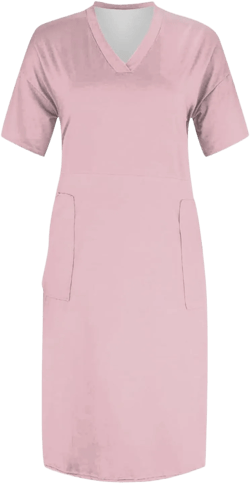 Generic V-Neck Dress Ladies Daily Short Sleeve Dressy Knee Casual Plus Size Women's Pocket Fashion Summer for Women at Amazon Women’s Clothing store