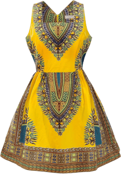 SHENBOLEN Woman African Print Dress Dashiki Traditional Dress Party Dresses 4X-Large F
