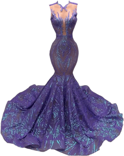 Datangep Women Long Sleeves Sequins Mermaid Evening Dresses Formal Party Prom Gowns Bride Bridesmaid Dresses 14 W Purple