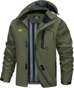 MAGCOMSEN Men's Lightweight Windbreaker Rain Jacket Raincoat with Detachable Hood for Hiking Fishing Activewear