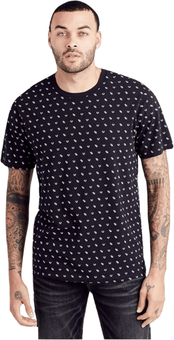 True Religion Men's All Over Monogram Tee T Shirt 3X-Large