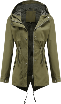 XUNRYAN Windbreaker Jacket Women Waterproof Rain Jackets Solid Hooded Outdoor Raincoat Winter Fall Lightweight Active Coats : Clothing, Shoes & Jewelry