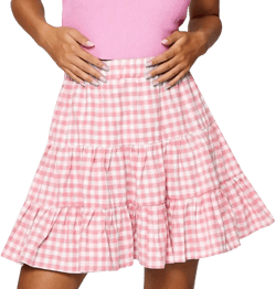 Yoyorule Women's Summer High Waist Ruffle Tiered Mini Skirt Floral Printed A line Polka Dot Beach Cute Skirt Dorm Bed Skirt Pink : Clothing, Shoes & Jewelry