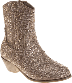 Badgley Mischka Girls' Glittery Low Heel Dress Boots. (Little Kids/Big Kids) - Rose Gold, 2
