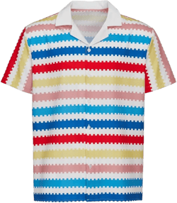 Allan Costume Shirt Mens Rainbow Striped T-Shirt Short Sleeve Retro Casual Beach Outfit Top