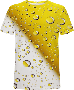 Men's 3D Beer Printed Shirts Graphic Tees Short Sleeve T-Shirts Summer Novelty Tshirts Blouse Tops Medium Yellow