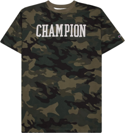 Champion Big and Tall T-Shirts for Men - Mens Short Sleeve Cotton Crewneck Tee 3X Fig Camo White