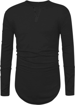 LIWEIKE Mens Hipster Hip Hop Longline Crewneck T-Shirt Small Color 1