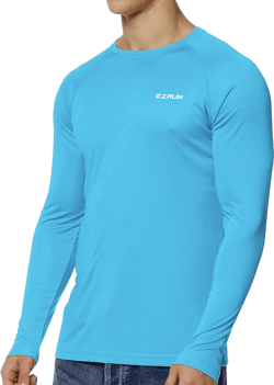 EZRUN Mens Sun Protection Swim Shirt Lightweight UV Sun Shirts Quick Dry UPF 50+ Fishing Shirts