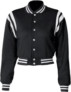Women Cropped Varsity Jacket Retro Baseball Jacket Bomber Coat Streetwear Medium Black