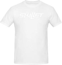 Skillets Shirt Men's Personalised Cotton Short-Sleeved T-Shirt Fashion Comfy Breathable Crew Neck Tees Black