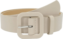 Women Faux Leather Waist Belt for Jeans Dress Black White Pink Length Size 41” Beige