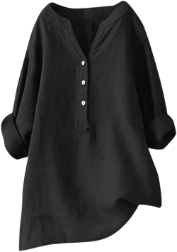 Womens Fall Clothes,Linen Shirts for Women Cotton Long Sleeve Button Down Blouses V Neck Casual Loose Work Tops