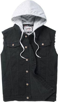 Men's Denim Vest,Sleeveless Jean Jacket Ripped Stretchy Distressed Battle Vest for Men Sleeve Less Outerwear 9385black Large