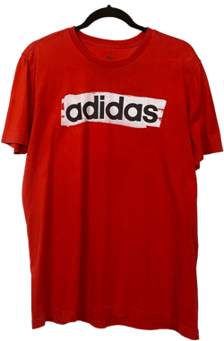 Adidas Bright Red Cotton Tee Shirt Top Size L